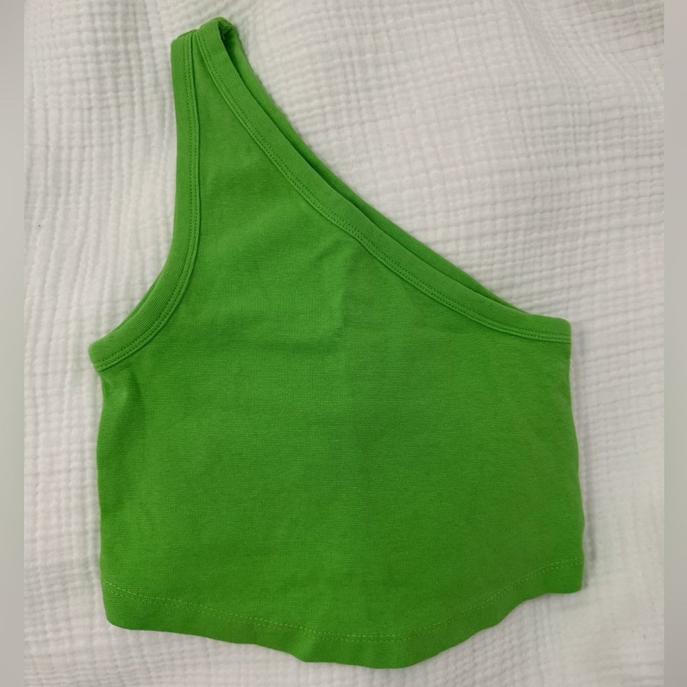 Zara green asymmetrical crop top